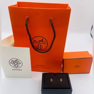 HERMES FARANDOLE ROSE GOLD EARRINGS NWT